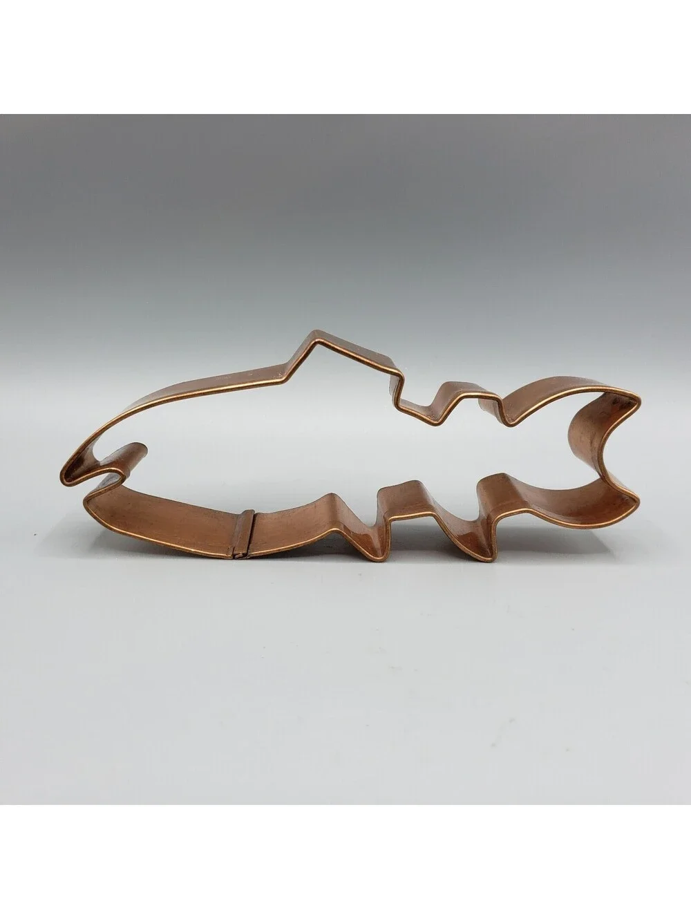 Solid Copper Cookie Cutter Shark Fish Large 6 Inches Long Ocean Sea Life